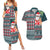 Hawaii Mele Kalikimaka Couples Matching Summer Maxi Dress and Hawaiian Shirt Aloha and Christmas Elements Patchwork Turquoise Style LT03 Turquoise - Polynesian Pride