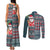 Hawaii Mele Kalikimaka Couples Matching Tank Maxi Dress and Long Sleeve Button Shirt Aloha and Christmas Elements Patchwork Turquoise Style LT03 - Polynesian Pride