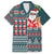 Hawaii Mele Kalikimaka Family Matching Long Sleeve Bodycon Dress and Hawaiian Shirt Aloha and Christmas Elements Patchwork Turquoise Style LT03 Dad's Shirt - Short Sleeve Turquoise - Polynesian Pride