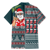 Hawaii Mele Kalikimaka Family Matching Mermaid Dress and Hawaiian Shirt Aloha and Christmas Elements Patchwork Turquoise Style LT03 - Polynesian Pride