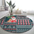 Hawaii Mele Kalikimaka Round Carpet Aloha and Christmas Elements Patchwork Turquoise Style LT03 - Polynesian Pride