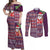 Hawaii Mele Kalikimaka Couples Matching Off Shoulder Maxi Dress and Long Sleeve Button Shirt Aloha and Christmas Elements Patchwork Pink Style LT03 Pink - Polynesian Pride