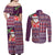Hawaii Mele Kalikimaka Couples Matching Off Shoulder Maxi Dress and Long Sleeve Button Shirt Aloha and Christmas Elements Patchwork Pink Style LT03 - Polynesian Pride