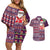 Hawaii Mele Kalikimaka Couples Matching Off Shoulder Short Dress and Hawaiian Shirt Aloha and Christmas Elements Patchwork Pink Style LT03 Pink - Polynesian Pride