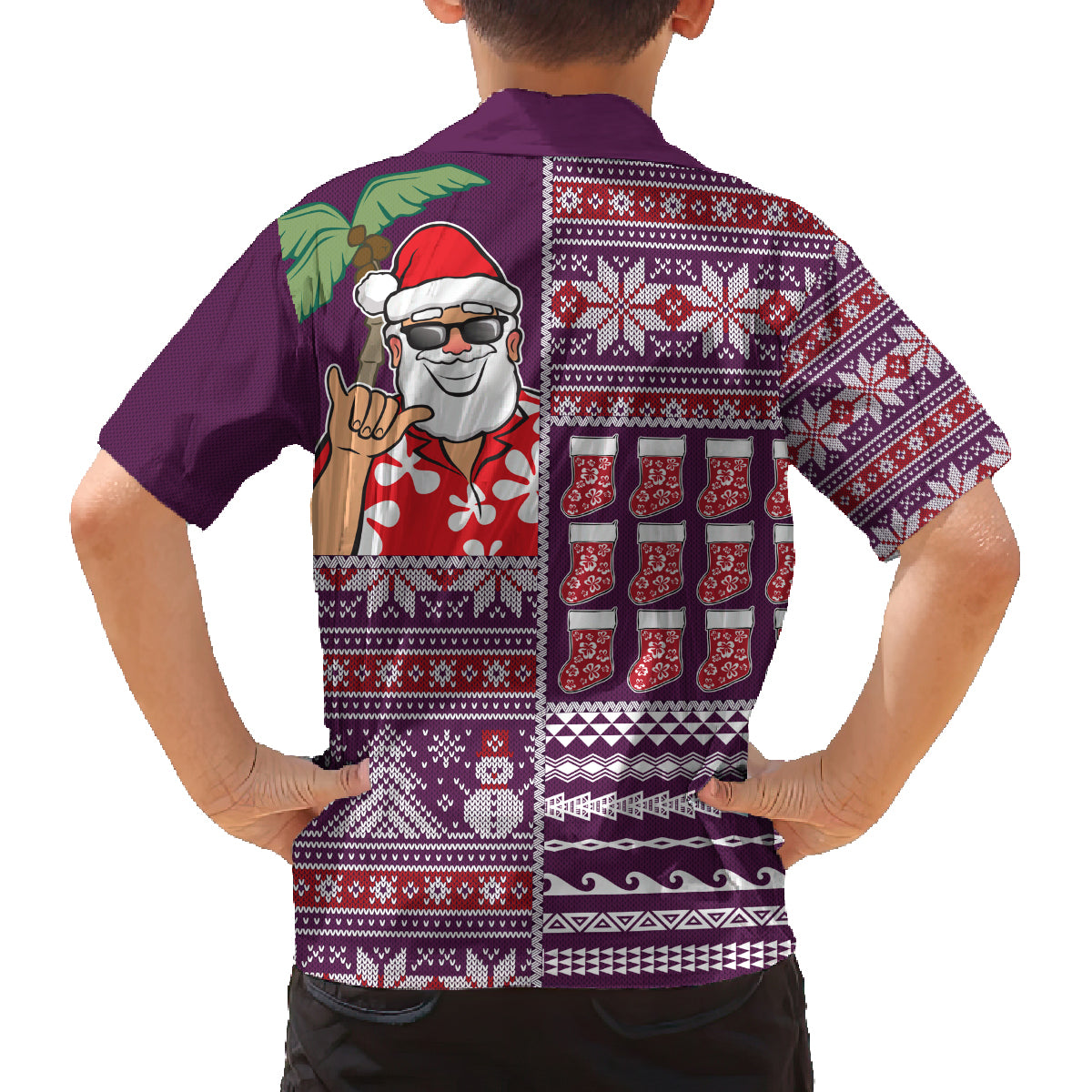 Hawaii Mele Kalikimaka Family Matching Tank Maxi Dress and Hawaiian Shirt Aloha and Christmas Elements Patchwork Pink Style LT03 - Polynesian Pride