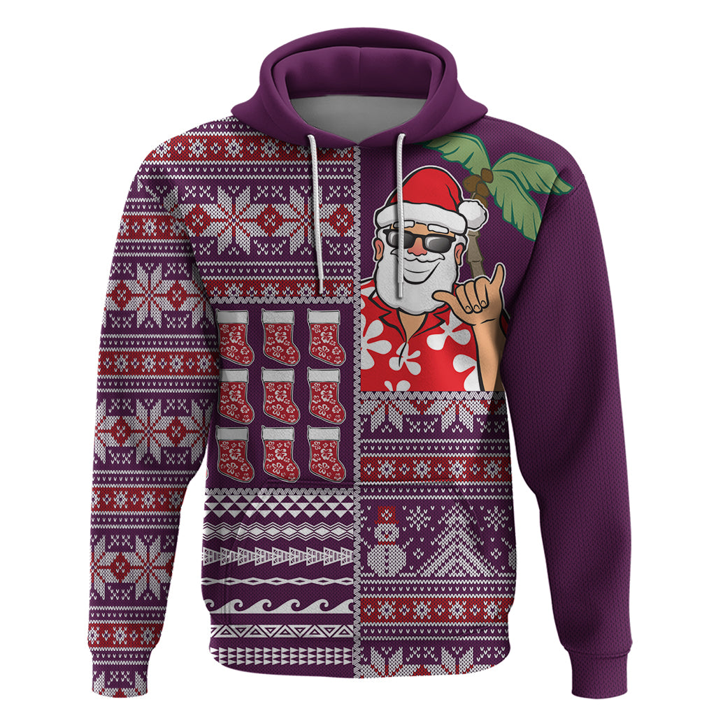 Hawaii Mele Kalikimaka Hoodie Aloha and Christmas Elements Patchwork Pink Style LT03 Pullover Hoodie Pink - Polynesian Pride