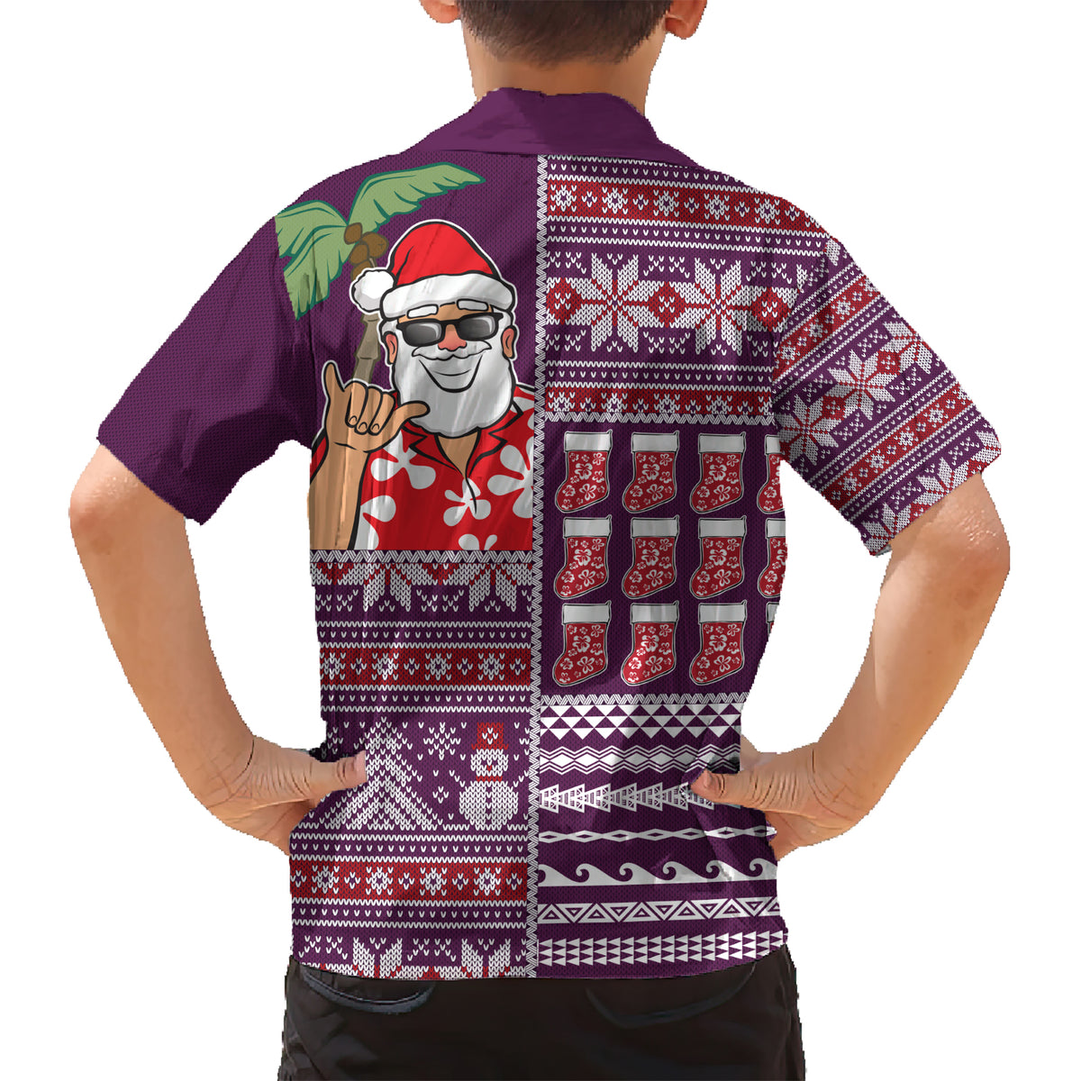 Hawaii Mele Kalikimaka Kid Hawaiian Shirt Aloha and Christmas Elements Patchwork Pink Style LT03 - Polynesian Pride