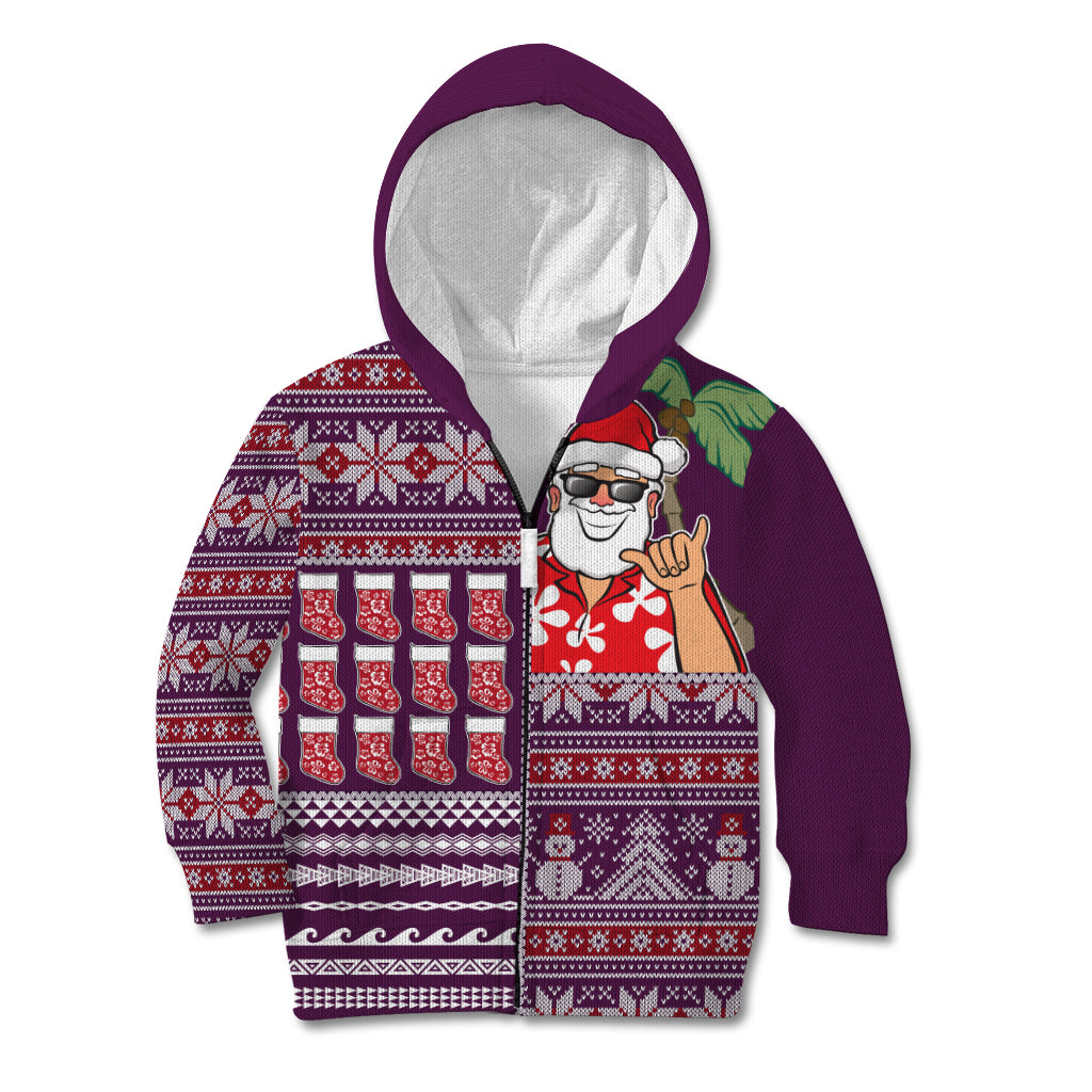 Hawaii Mele Kalikimaka Kid Hoodie Aloha and Christmas Elements Patchwork Pink Style LT03 - Polynesian Pride