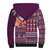 Hawaii Mele Kalikimaka Sherpa Hoodie Aloha and Christmas Elements Patchwork Pink Style LT03 - Polynesian Pride