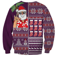 Hawaii Mele Kalikimaka Sweatshirt Aloha and Christmas Elements Patchwork Pink Style LT03 - Polynesian Pride