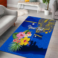 Personalised Nauru Independence Day Area Rug Nauruan Tribal Flag Style LT03 - Polynesian Pride