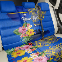 Personalised Nauru Independence Day Back Car Seat Cover Nauruan Tribal Flag Style LT03 - Polynesian Pride
