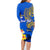 Personalised Nauru Independence Day Family Matching Long Sleeve Bodycon Dress and Hawaiian Shirt Nauruan Tribal Flag Style LT03 - Polynesian Pride