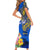 Personalised Nauru Independence Day Family Matching Short Sleeve Bodycon Dress and Hawaiian Shirt Nauruan Tribal Flag Style LT03 - Polynesian Pride