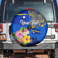 Personalised Nauru Independence Day Spare Tire Cover Nauruan Tribal Flag Style LT03 - Polynesian Pride