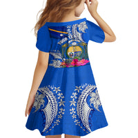 Personalised Nauru Coat of Arms Family Matching Summer Maxi Dress and Hawaiian Shirt Tropical Flower Polynesian Pattern LT03 - Polynesian Pride