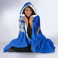 Personalised Nauru Coat of Arms Hooded Blanket Tropical Flower Polynesian Pattern LT03 - Polynesian Pride
