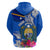 Personalised Nauru Coat of Arms Hoodie Tropical Flower Polynesian Pattern LT03 - Polynesian Pride