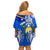 Personalised Nauru Coat of Arms Off Shoulder Short Dress Tropical Flower Polynesian Pattern LT03 - Polynesian Pride