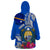 Personalised Nauru Coat of Arms Wearable Blanket Hoodie Tropical Flower Polynesian Pattern LT03 - Polynesian Pride