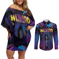 Aotearoa Arts Festival 2025 Couples Matching Off Shoulder Short Dress and Long Sleeve Button Shirt Maori Music Art Dance - Rhythmic Vibes