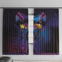 Aotearoa Arts Festival 2025 Window Curtain Maori Music Art Dance - Rhythmic Vibes LT03 With Hooks Black - Polynesian Pride