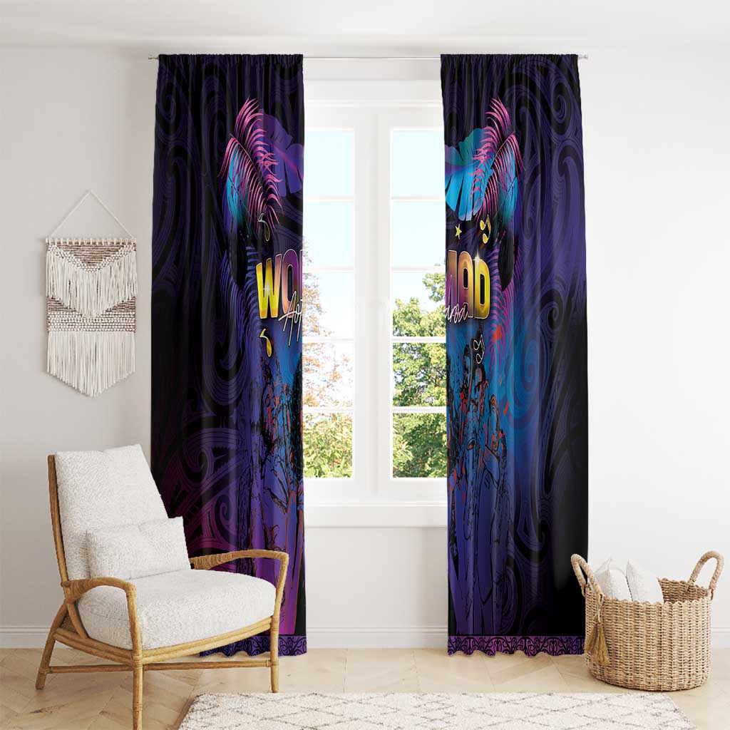 Aotearoa Arts Festival 2025 Window Curtain Maori Music Art Dance - Rhythmic Vibes LT03 - Polynesian Pride