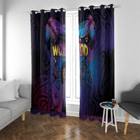 Aotearoa Arts Festival 2025 Window Curtain Maori Music Art Dance - Rhythmic Vibes LT03 With Grommets Black - Polynesian Pride