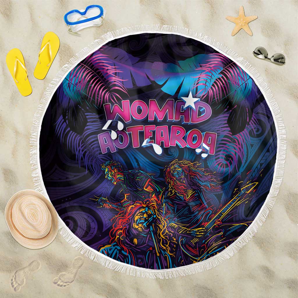 Aotearoa Arts Festival 2025 Beach Blanket Maori Performing Art and Music - Rhythmic Vibes LT03 One Size 150cm Black - Polynesian Pride