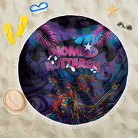 Aotearoa Arts Festival 2025 Beach Blanket Maori Performing Art and Music - Rhythmic Vibes LT03 One Size 150cm Black - Polynesian Pride