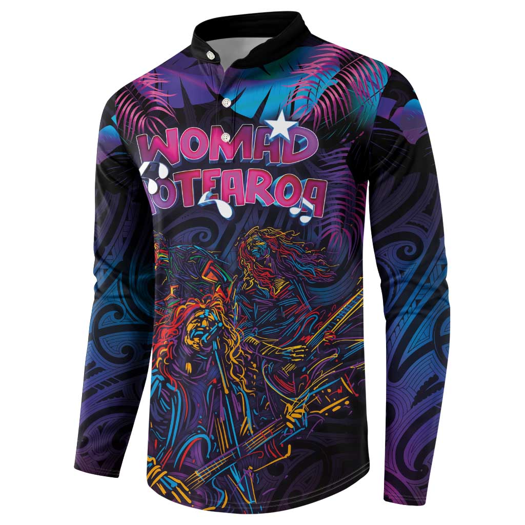 Aotearoa Arts Festival 2025 Button Sweatshirt Maori Performing Art and Music - Rhythmic Vibes LT03 - Polynesian Pride