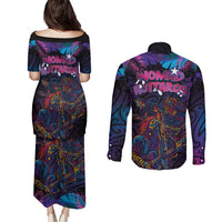 Aotearoa Arts Festival 2025 Couples Matching Puletasi and Long Sleeve Button Shirt Maori Performing Art and Music - Rhythmic Vibes