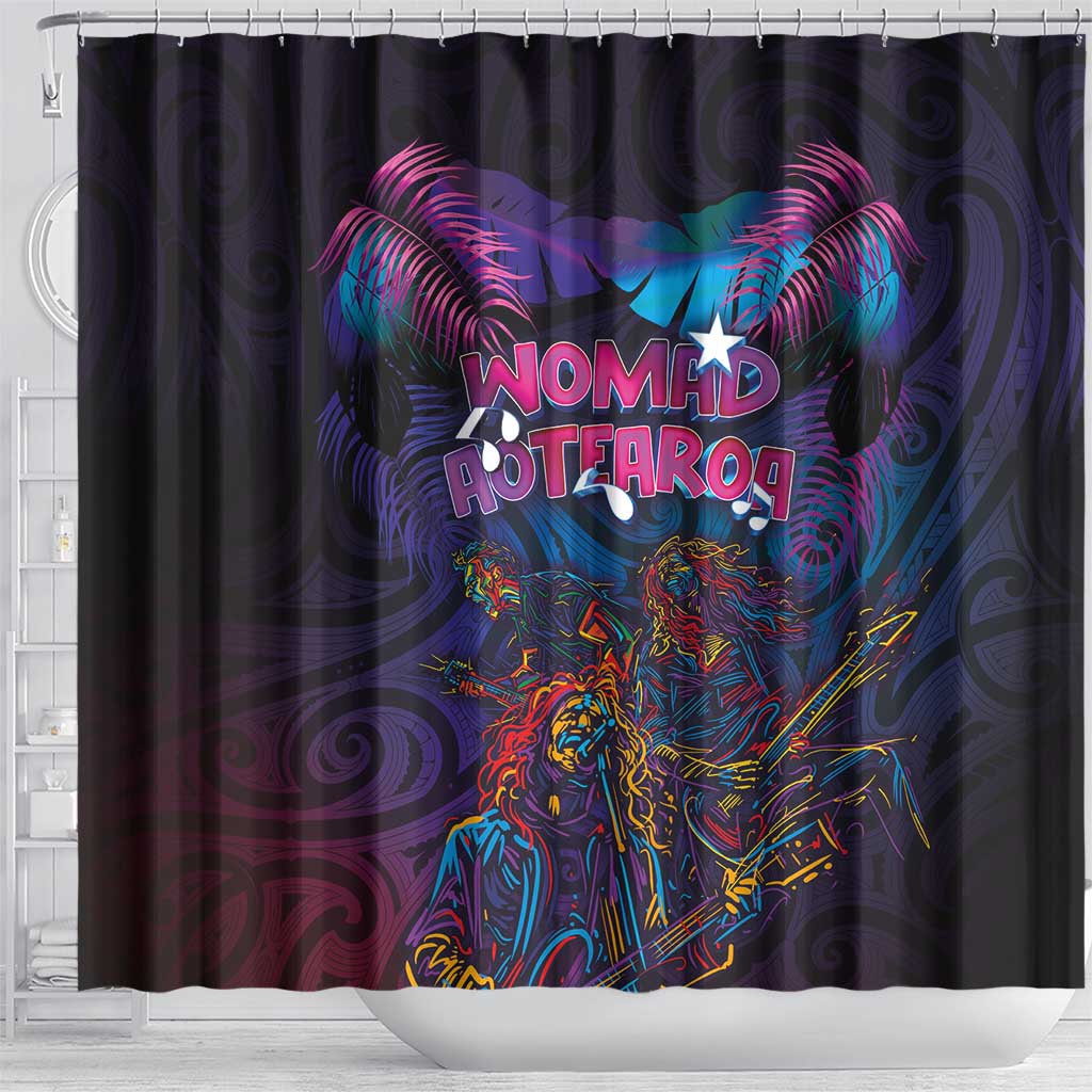 Aotearoa Arts Festival 2025 Shower Curtain Maori Performing Art and Music - Rhythmic Vibes