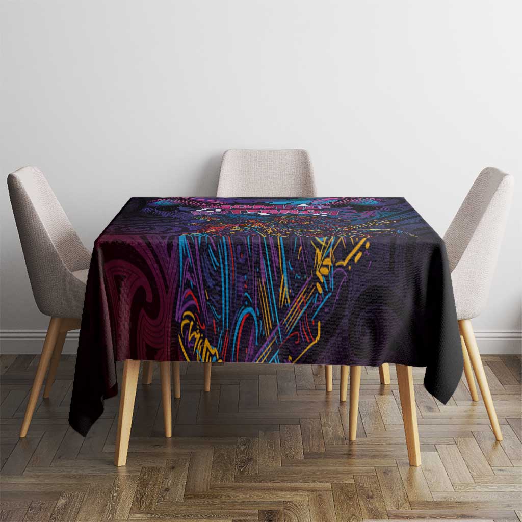 Aotearoa Arts Festival 2025 Tablecloth Maori Performing Art and Music - Rhythmic Vibes LT03 - Polynesian Pride