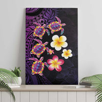Hawaiian Turtles and Plumeria Canvas Wall Art Polynesian Art Tribal Tattoo Deep Violet Color LT03 - Polynesian Pride