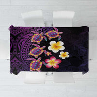 Hawaiian Turtles and Plumeria Tablecloth Polynesian Art Tribal Tattoo Deep Violet Color LT03 Purple - Polynesian Pride