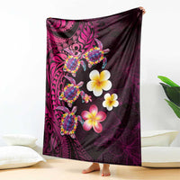 Hawaiian Turtles and Plumeria Blanket Polynesian Art Tribal Tattoo Cerise LT03 - Polynesian Pride