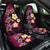 Hawaiian Turtles and Plumeria Car Seat Cover Polynesian Art Tribal Tattoo Cerise