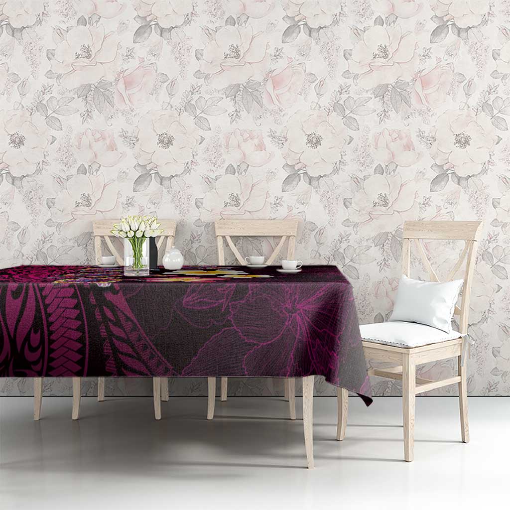 Hawaiian Turtles and Plumeria Tablecloth Polynesian Art Tribal Tattoo Cerise LT03 - Polynesian Pride
