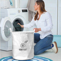 Custom New Zealand Football Laundry Basket The Whites-Sporty T90 Style - Polynesian Pride