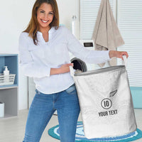 Custom New Zealand Football Laundry Basket The Whites-Sporty T90 Style - Polynesian Pride
