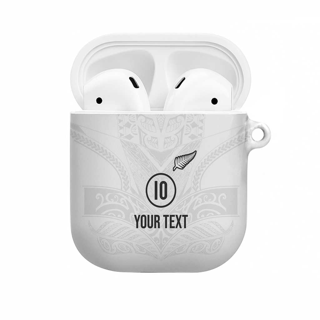 Custom New Zealand Football AirPods Case The Whites-Sporty T90 Style - Polynesian Pride