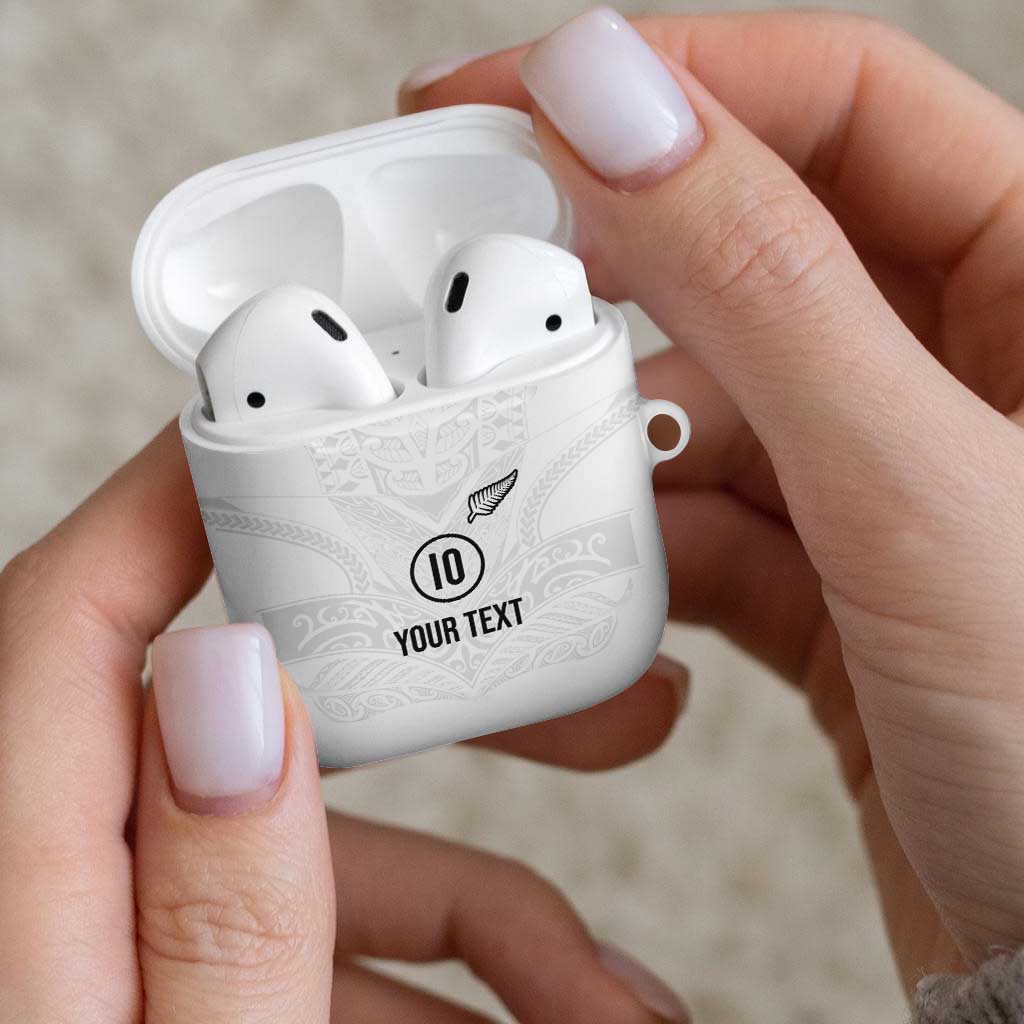 Custom New Zealand Football AirPods Case The Whites-Sporty T90 Style - Polynesian Pride