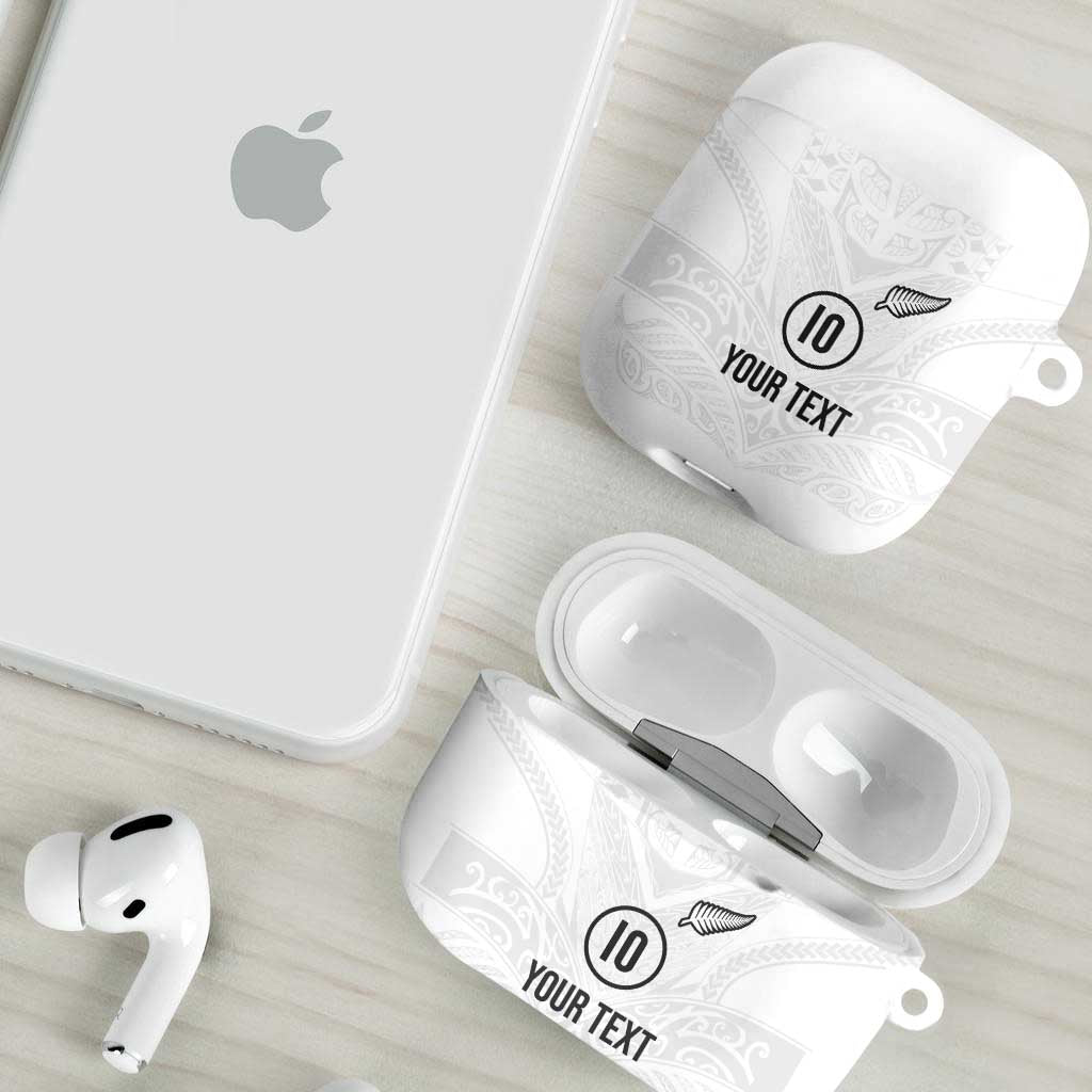 Custom New Zealand Football AirPods Case The Whites-Sporty T90 Style - Polynesian Pride