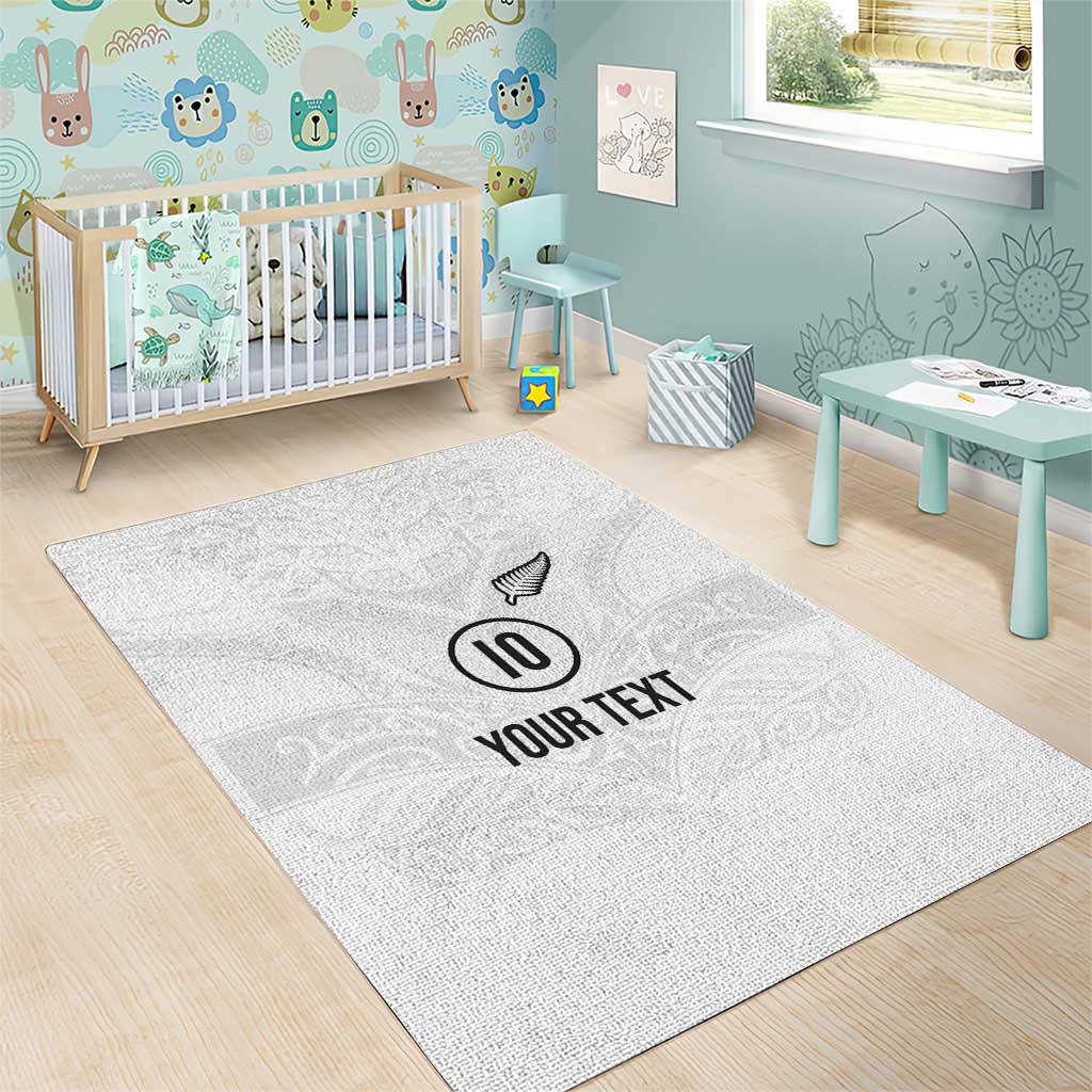 Custom New Zealand Football Area Rug The Whites-Sporty T90 Style - Polynesian Pride