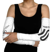 Custom New Zealand Football Arm Sleeves The Whites-Sporty T90 Style - Polynesian Pride
