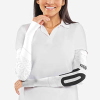 Custom New Zealand Football Arm Sleeves The Whites-Sporty T90 Style - Polynesian Pride