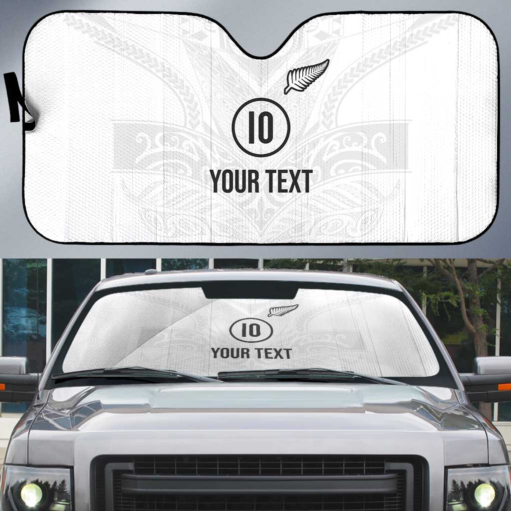 Custom New Zealand Football Auto Sun Shade The Whites-Sporty T90 Style - Polynesian Pride