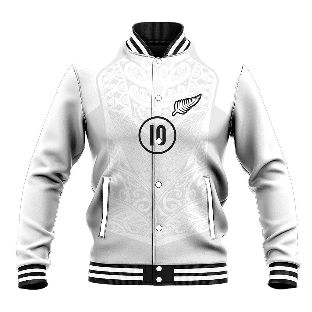Custom New Zealand Football Baseball Jacket The Whites-Sporty T90 Style - Polynesian Pride