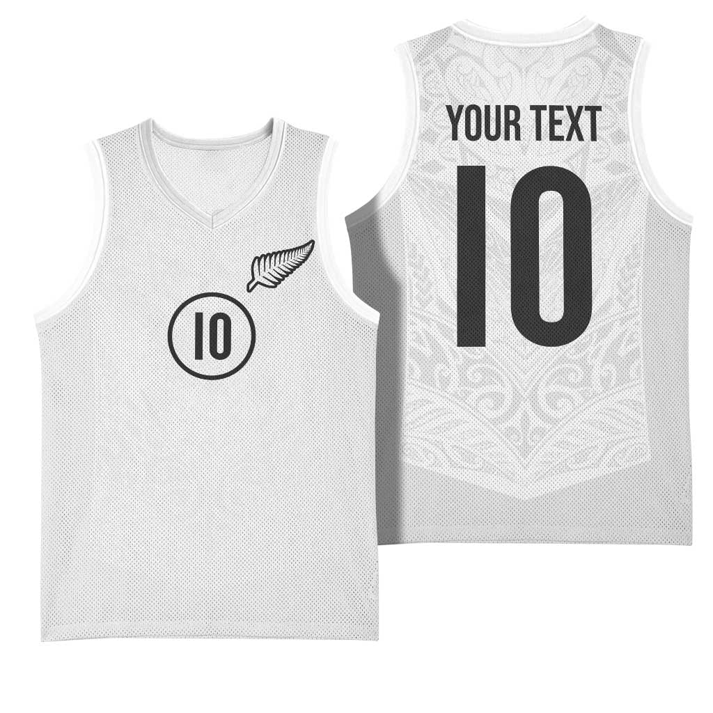 Custom New Zealand Football Basketball Jersey The Whites-Sporty T90 Style - Polynesian Pride